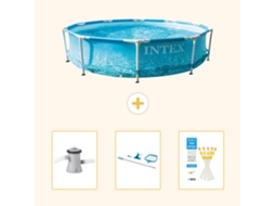 Intex Piscina Com Estrutura Redonda - 305x76 Cm - 4-peças Scb82