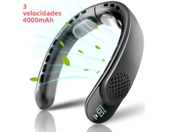 Ventilador USB MDUG para pescoço, processador quad core, sem ventosa, bateria de 4000 mAh