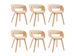 Dining Chair, Dining Chairs Vidaxl Creme Couro Artificial (n/a)