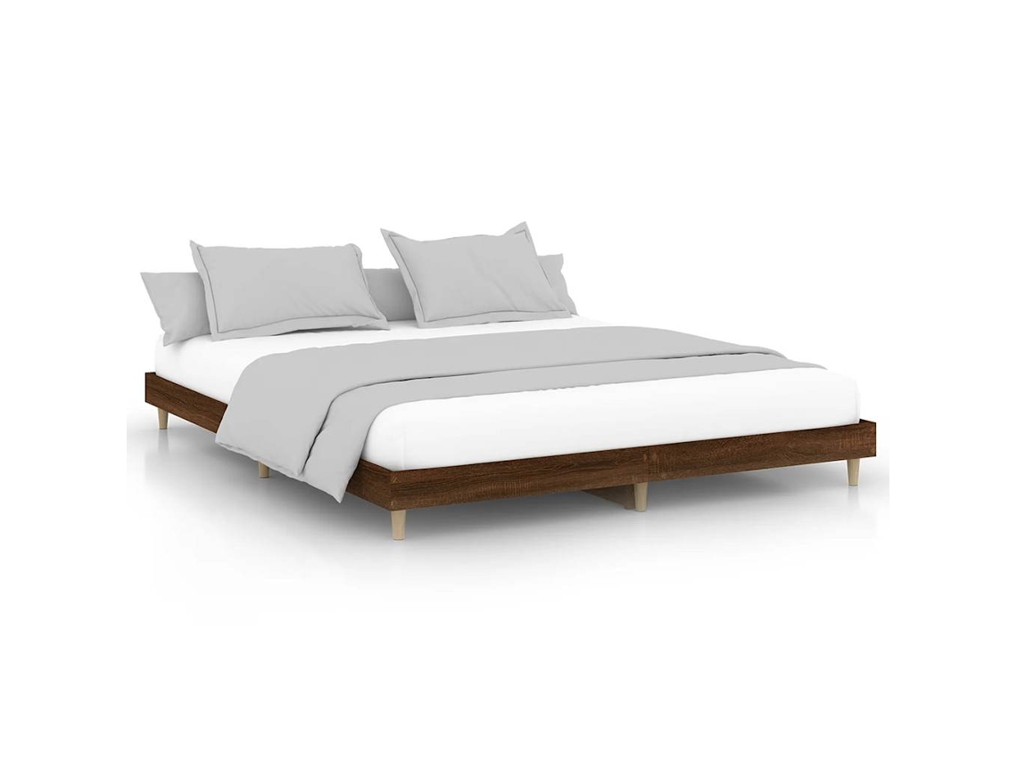 Bed Frame, Bed Frames Vidaxl Marrom Madeira Processada (120 X 200 Cm)