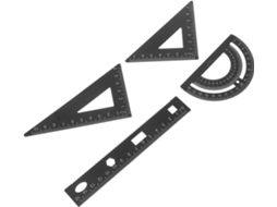 Conjunto De Régua Portátil Metal Preto Housoutil, Transferidor E