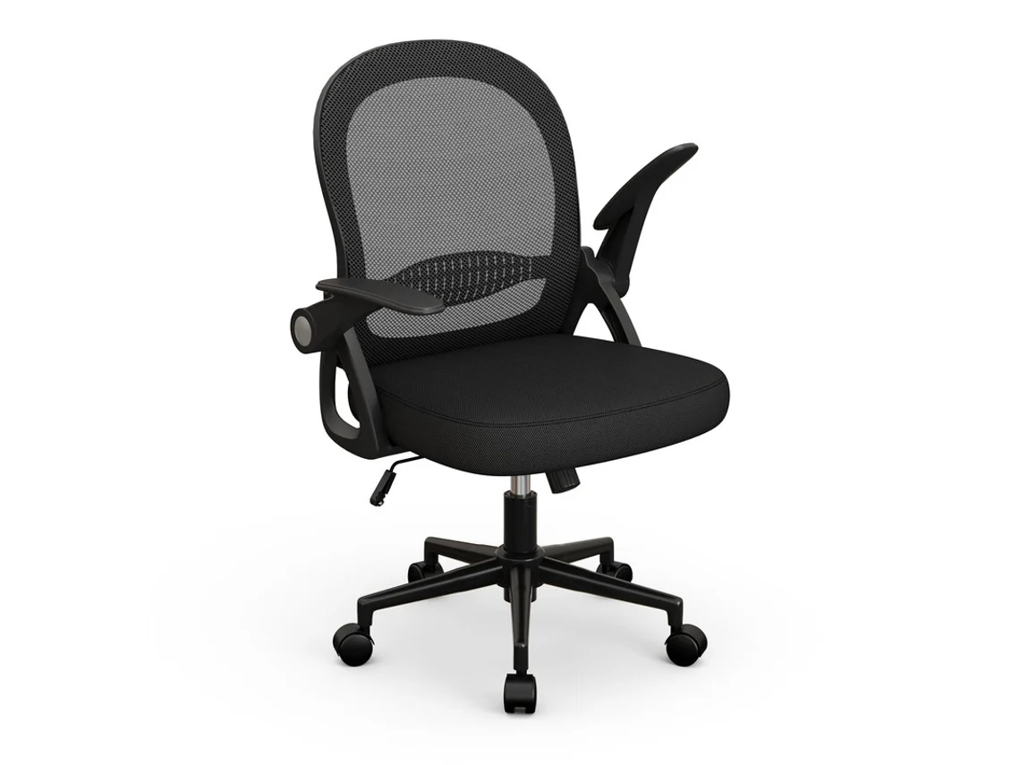 Cadeira de Escritório Ergonómica RACINGREAT com Malha Respirável (Braços Reguláveis - Preto)