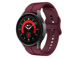 Bracelete Para Samsung Galaxy Watch 5 (40mm/44mm) - Silicone - Fivela Colorida - Vermelho Vinho