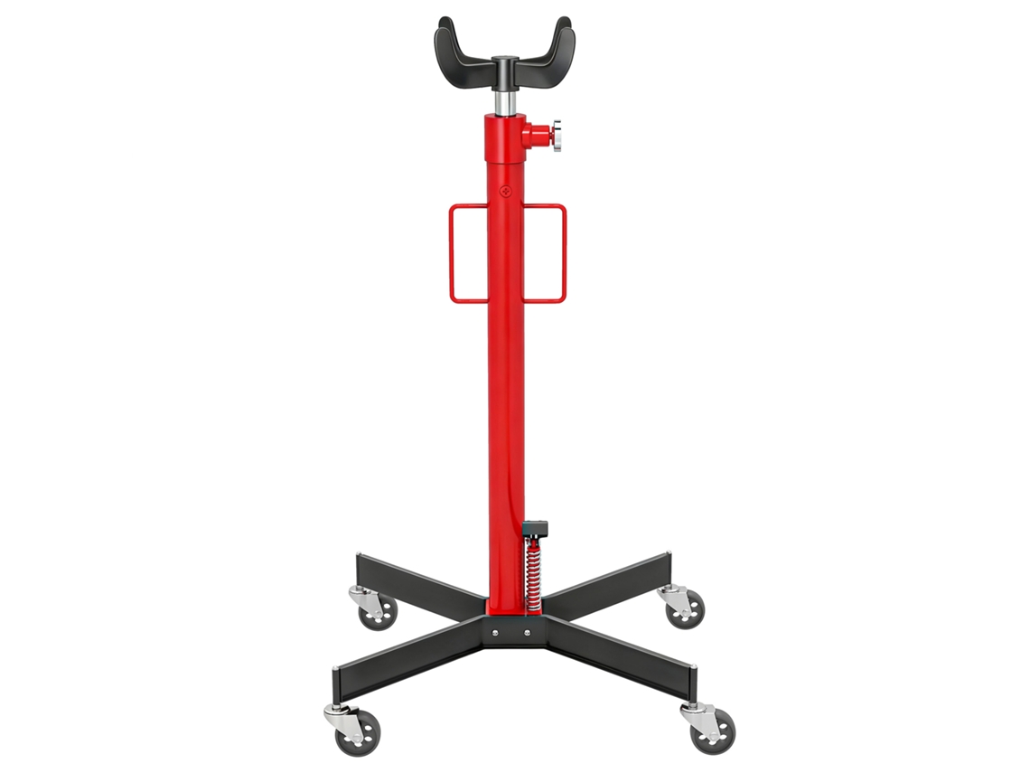 Macaco Hidráulico Poço Elevação 500kg Rodas Giratórias Pedal Vermelho