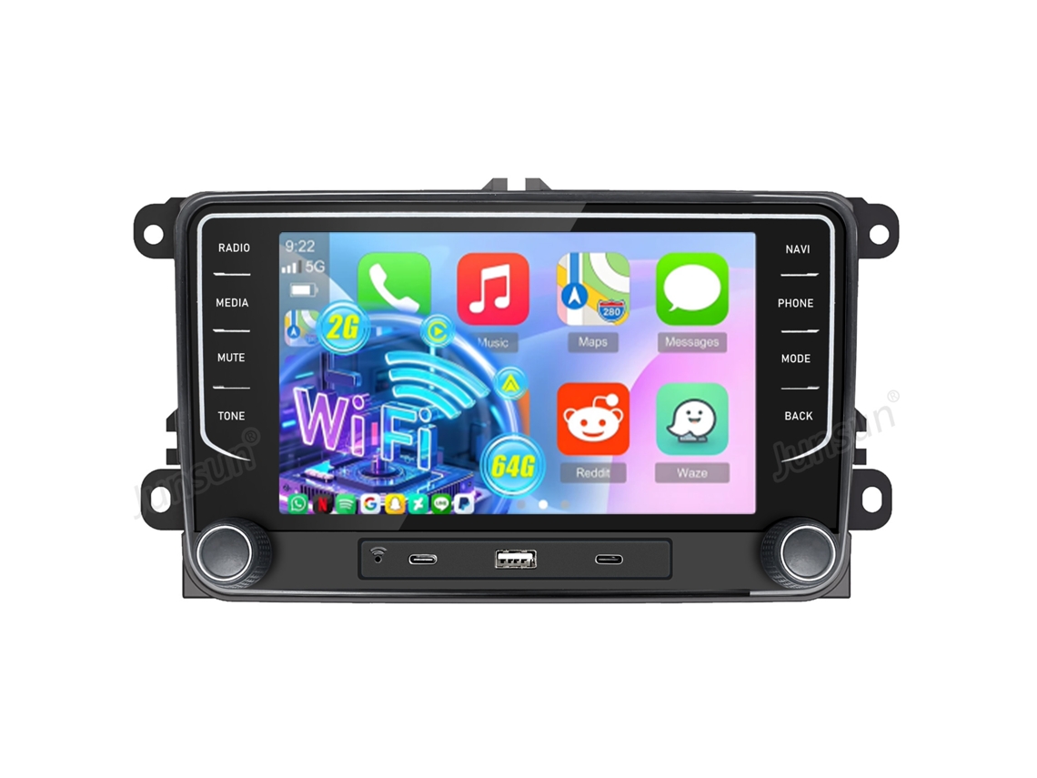7 Polegadas Compatível com Apple Carplay e Android Autorádio, para Vw Passat Golf Mk5 Jetta Caddy Eos Tiguan, 2gb+64gb HEXINEX