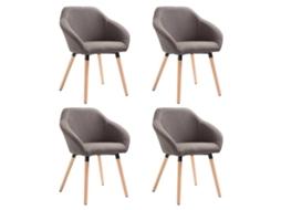 Dining Chair, Dining Chairs Vidaxl Cinzento-acastanhado Tecido (n/a)