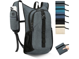 Mochila Dobrável E Compacta Unissex De 15 Litros Para Caminhadas, Cinza, Mochila Leve E Resistente Com Bolso De Acesso Rápido Para Celular