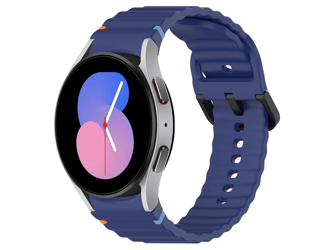 Pulseira De Silicone Preta Com Fivela E Textura Ondulada.