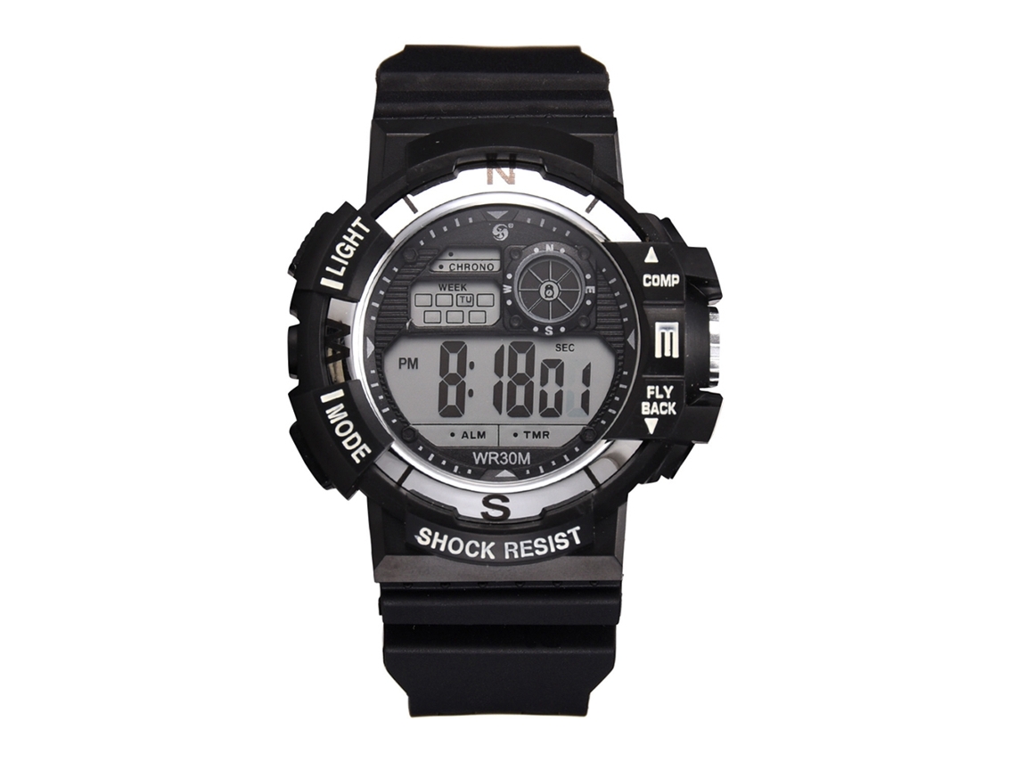 Relógio casual moderno para homens e estudantes com pulseira de silicone à prova d'água, branco.