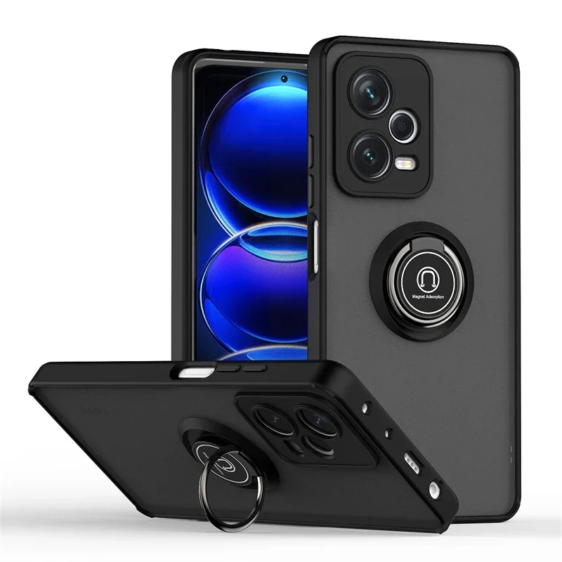 (preto, Redmi Note 14 Pro) Caso De Telefone, Suporte De Anel De Sucção Magnética, Antiderrapante, Anti-queda