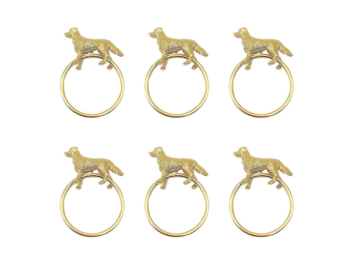 Anel para Guardanapos com Forma de Cachorro Bonito Naievear 6 Peças/conjunto de Liga Exquisita para Cozinha