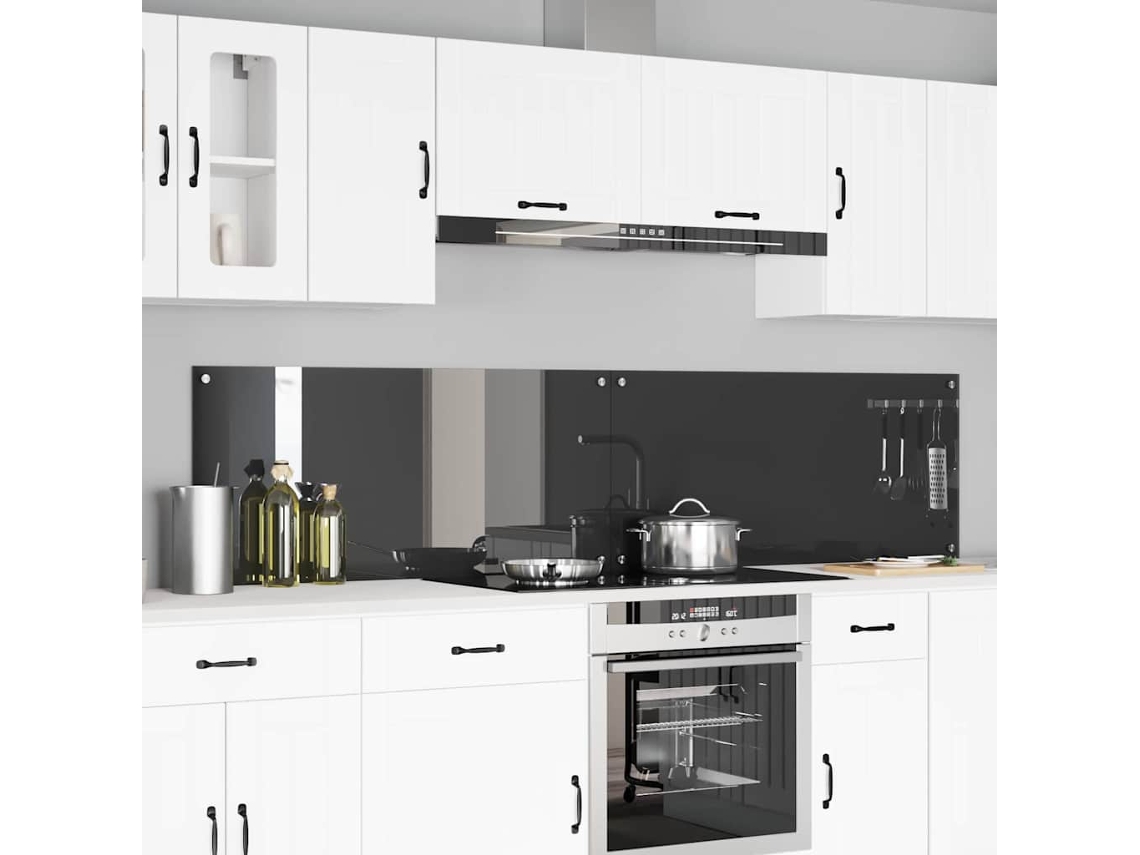 Vidaxl Painel De Cozinha 2 Pcs Cinza Escuro 110 X 50 Cm