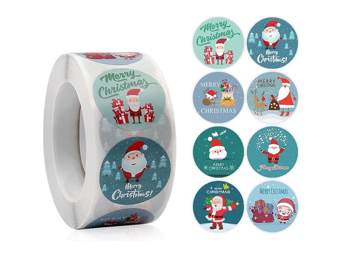 adesivo de Natal Papai Noel, 500 Unidades | S/MARCA
