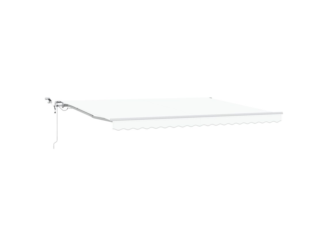 Toldo Retrátil Automático Com Led Branco Vidaxl Branco Poliéster (450 X 300 Cm)