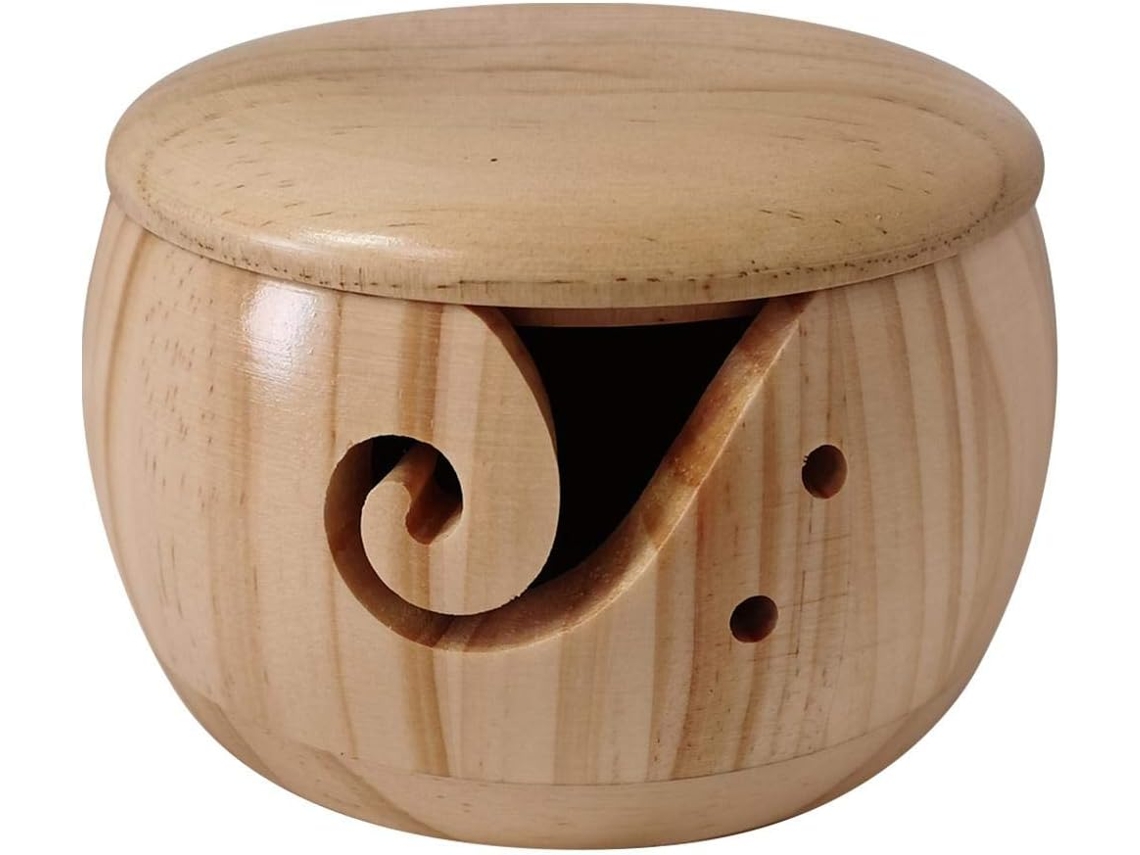 Lurelia Organizador Fios Madeira 15 X 8 Cm Para Tricô