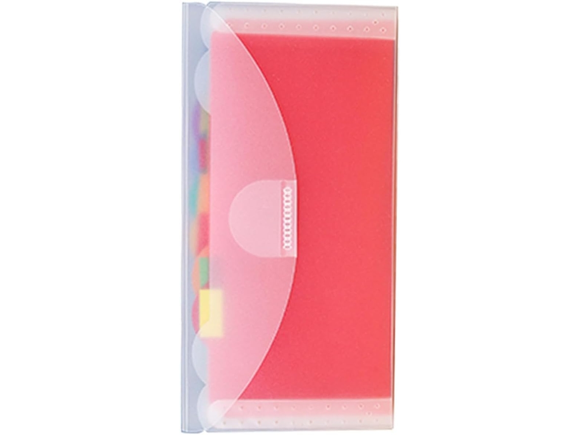 Pasta Sanfonada para Documentos e Recibos em PP, com 7 Compartimentos, Ideal para Decorar Escolas e Carteiras.