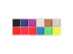 Paleta De Pintura Facial E Corporal Profissional 12 Cores Fluorescentes Vibrantes Impermeáveis Para Festa