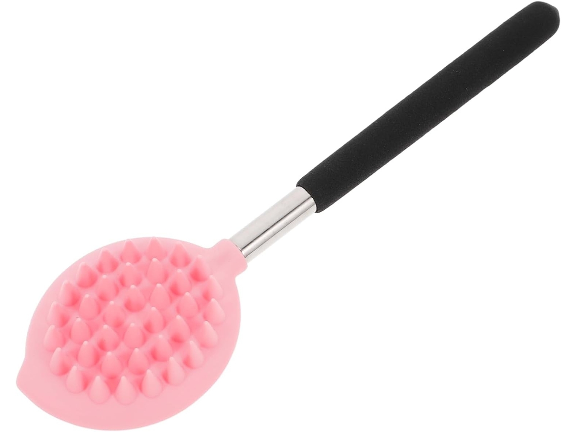 Lurelia Acessório De Duche Com Escova De Silicone Para Banho, Cabo Longo, Dupla Face E Massagem Suave, Uso Diário Suave