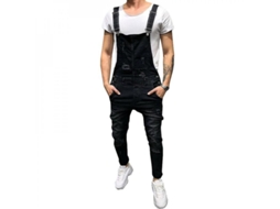 2026 pantalones Vaqueros Overalls Rotos para Hombres Con Bolsillos Talla Xm S Negro
