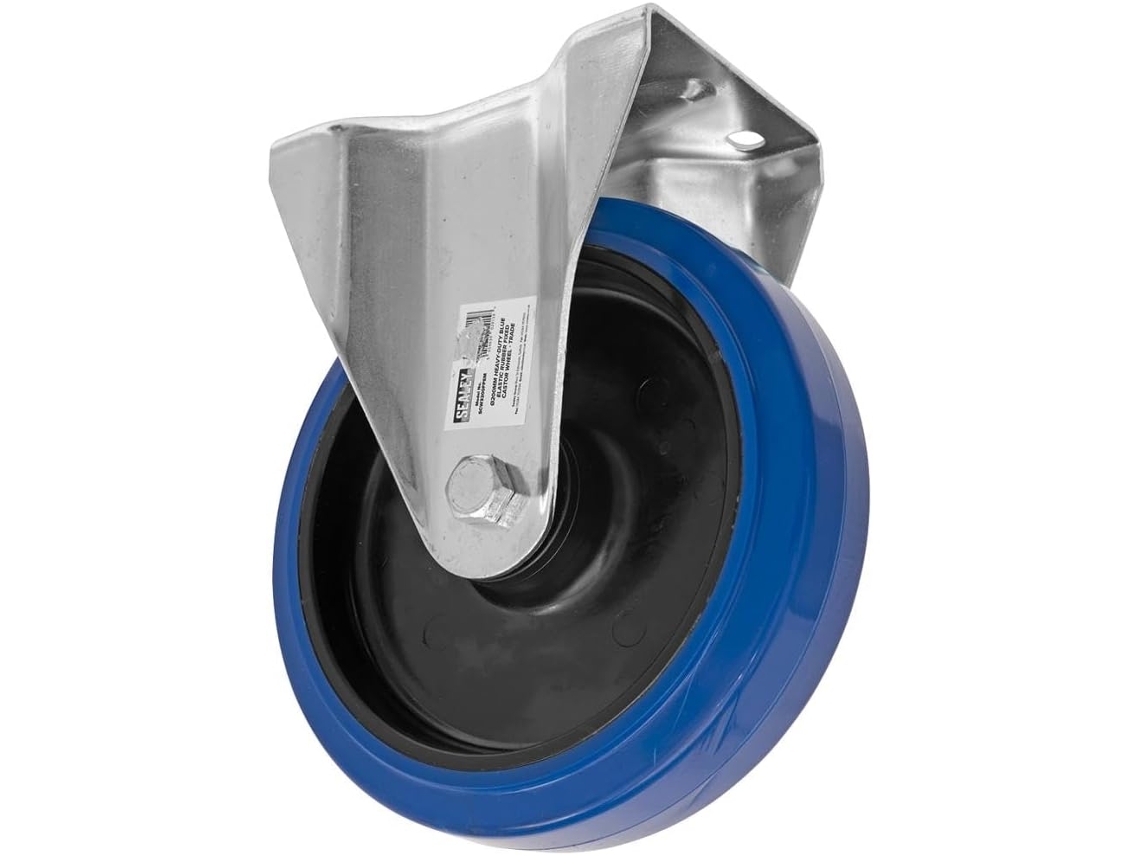 Rodízio Fixo Em Borracha Elástica Azul, Ø 200 Mm