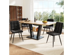 Mesa Extensível 118 157cm com 4 Cadeiras Pés em V VOLTEDGE