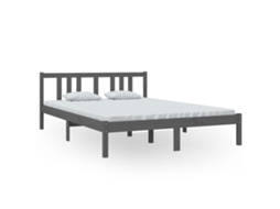 Bed Frame, Bed Frames Vidaxl Cinzeto Madeira (140 X 200 Cm)