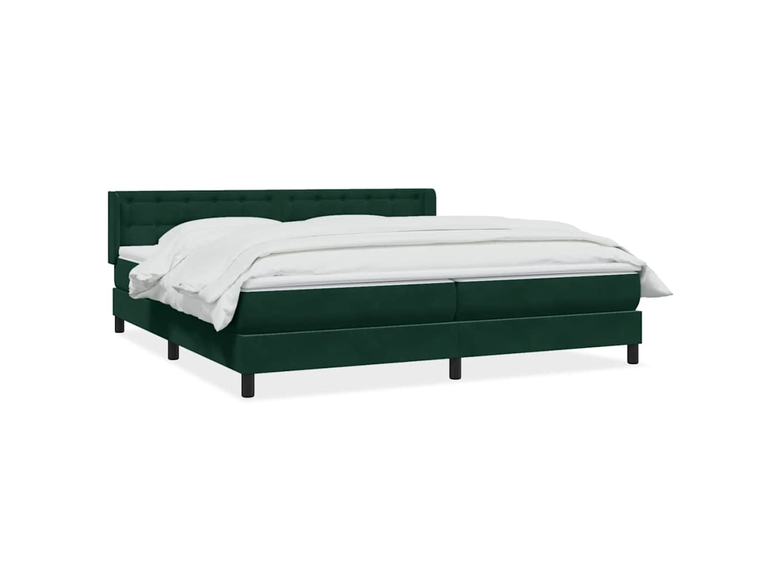 Cama com Molas/colchão 180x220 Cm Veludo Verde escuro MAISON EXCLUSIVE