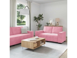 Vidaxl Conjunto De Sofá De 2 Peças Com Almofadas Em Veludo Rosa