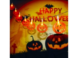 Cordão De Luzes Abóbora Halloween Com 3 Metros Comprimento E 20 Leds,