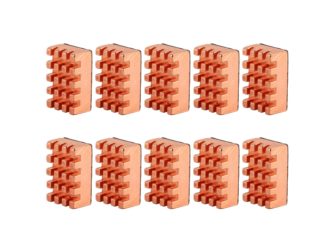 10 peças dissipador de cobre P15x5x10 com fita térmica para CPU refrigerador radiador de resfriamento S/MARCA