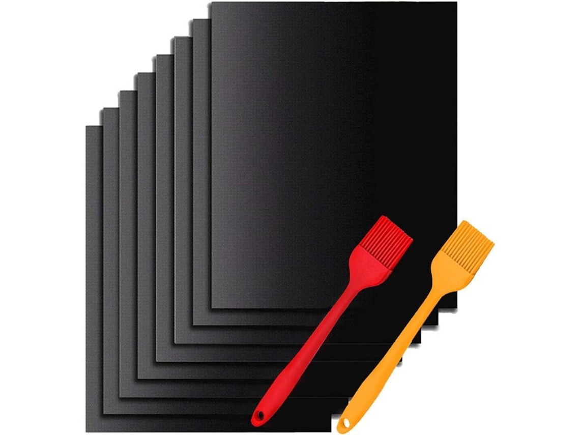 2026 tapete para Churrasco 40x33cm 8 Peças Reutilizáveis Antiaderentes Forno Churrasqueira a Gás Aprovado Pela Fda