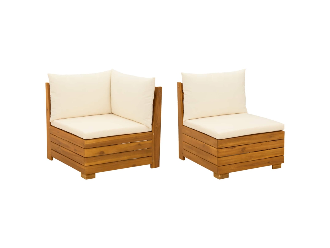 Maison Exclusive - Conjunto De Lounge De Jardim Com Almofada 2 Peça Castanho