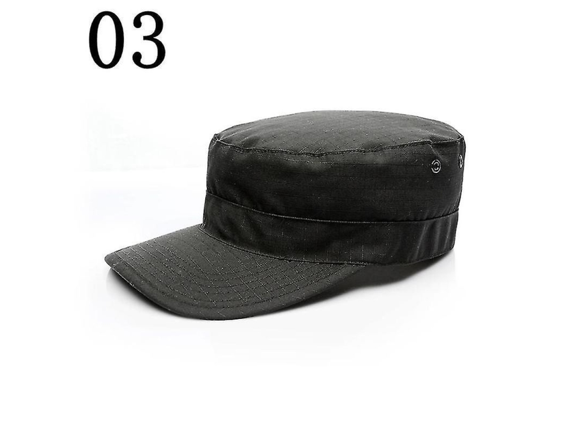 Gorra Camuflaje Militar Unissex para Caça Pesca Proteção Solar Primavera Verão Outono 8 Cores 03 Negro