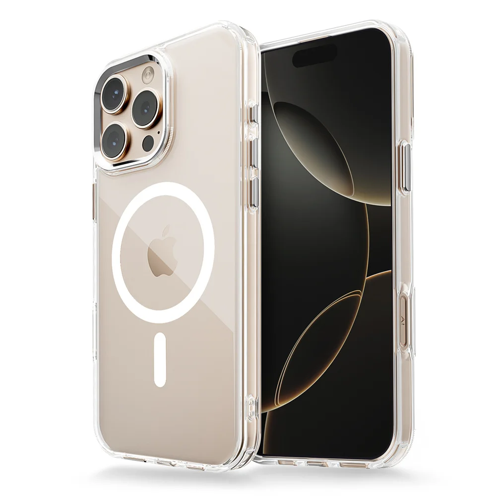(iphone 15 Plus, Transparente) Capa Magnética Transparente Para Iphone, Compatível Com Carregamento Sem Fio Magsafe E Resistente A Impactos.