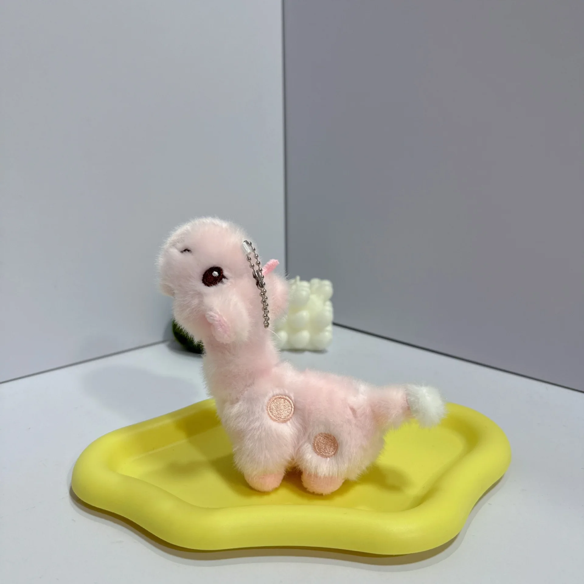 Chaveiro de Pelúcia de Girafa Estiloso e Fofo, Decoração para Chave de Carro MDUG (rosa)