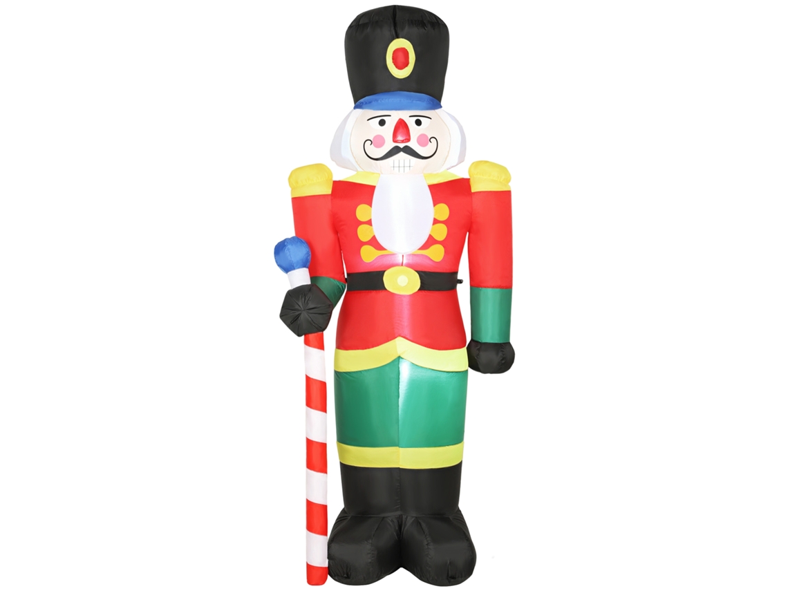 Soldado Inflável de Natal Quebra nozes 245cm com Luzes e Cetro Led, Interno e Externo, Multicolorido Ge