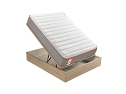 Pack WHAT THE SLEEP Sommier Natural + Colchão Espuma Rock (105 x 190 - 58 Cm de Altura)