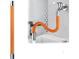 Tubo De Água Rotativo 360° Com Aeração Anti-gotejamento, Inox E Silicone, Fácil Instalação Para Cozinha E Banheiro Laranja