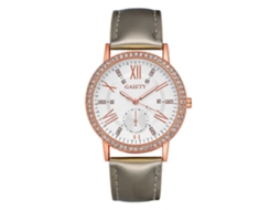 Reloj De Cuarzo Analógico Gaiety Con Correa De Pu Y Piedras Preciosas (oro)