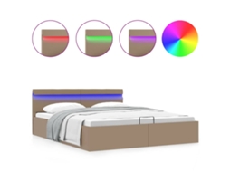 Cama Vidaxl Marrom Couro Artificial (212x167x73 Cm)