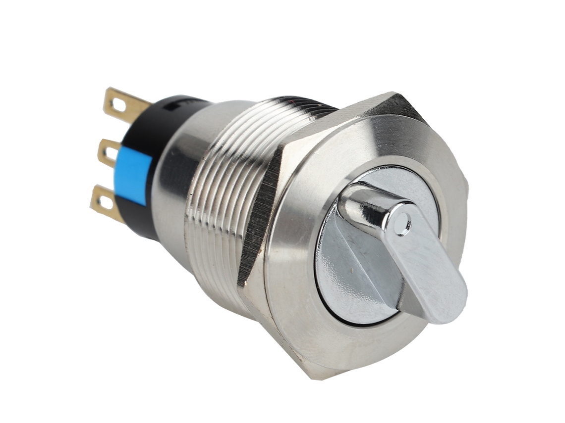 Laxiscreed Interruptor Rotativo Em Aço Inoxidável 22mm Ip67 Com Seleção De Dois Níveis