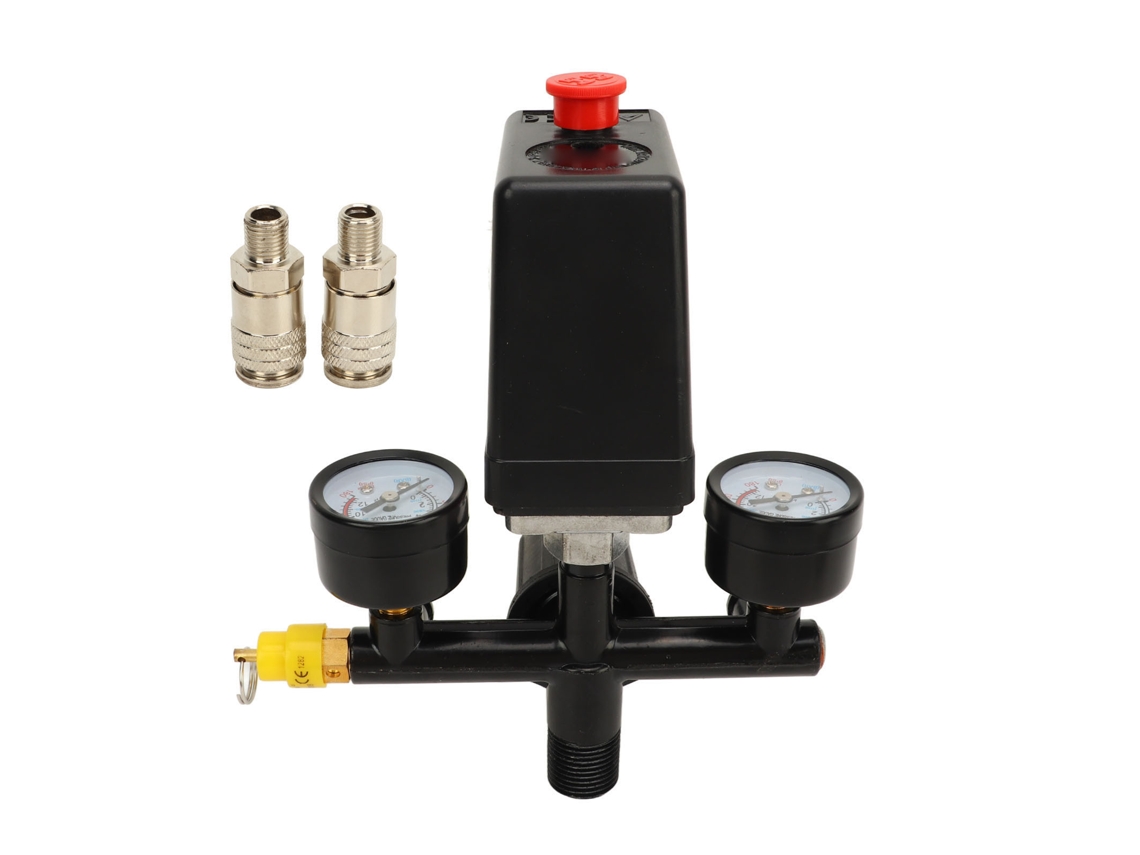 Kit Chave Pressão Compressor Ar Com Válvula Controle Barômetro Acesso Rápido Alemão