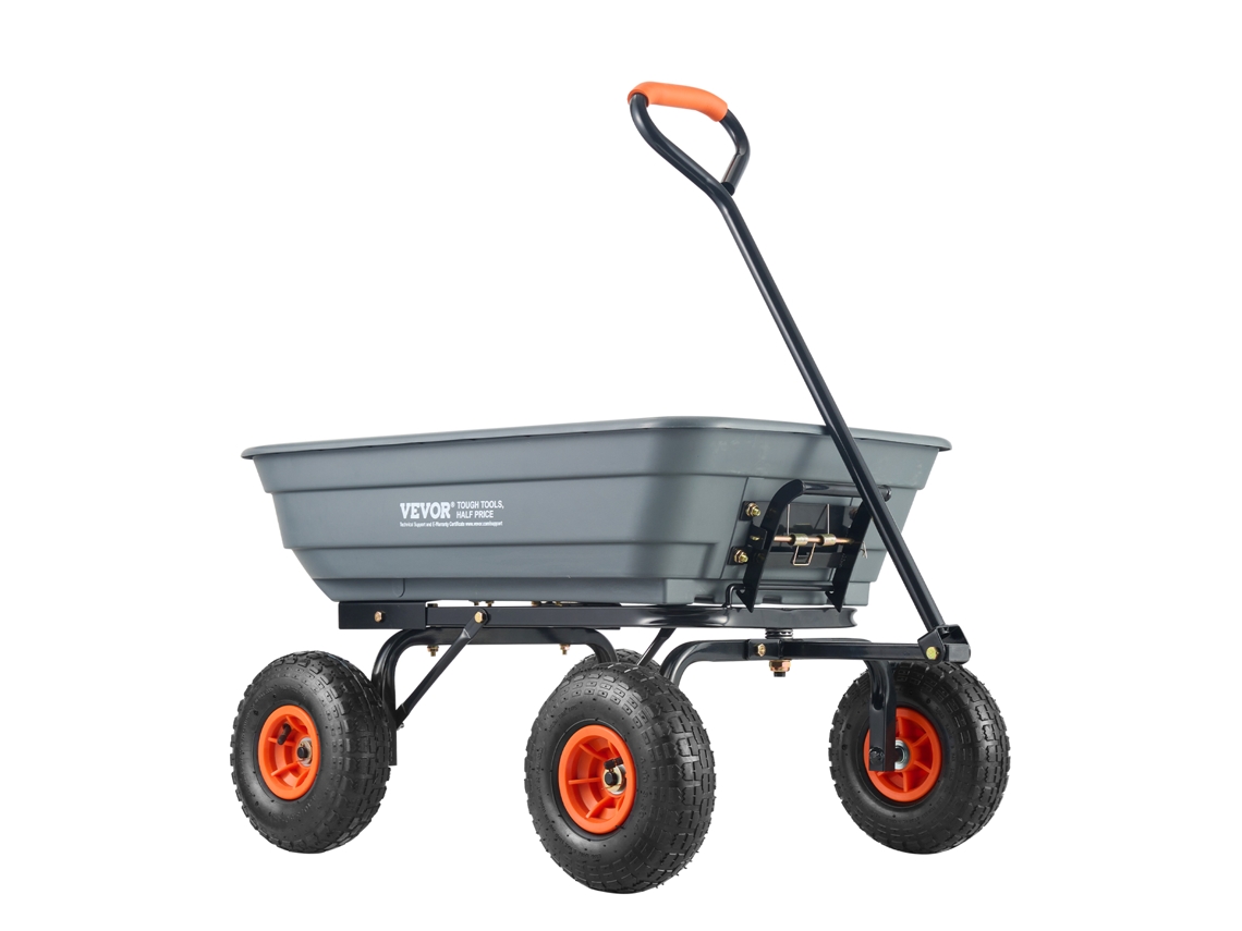 VEVOR Poly Garden Dump Cart Carrinhos e Vagões para Serviços Pesados 4 Pés Cúbicos 600 Libras