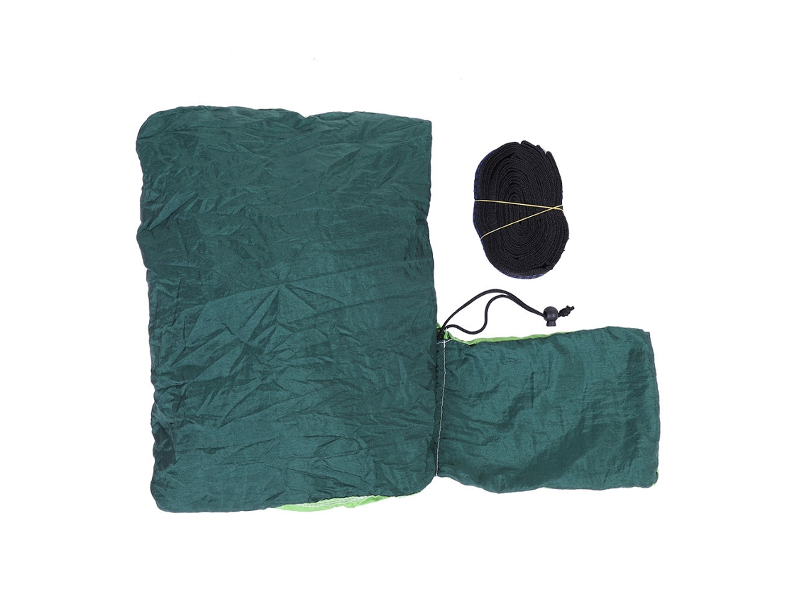 Rede de acampamento para viagem com cinto de árvore durável, 200kg, verde e verde escuro S/MARCA