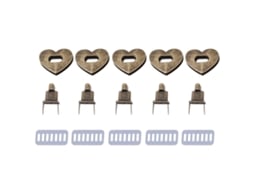 Fechos Coração Bronze Metal para Bolsas