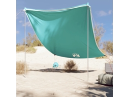 Vidaxl Toldo De Praia Com Âncoras De Areia 214x236 Cm Verde