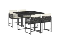 Garden Dining Set, Garden Dining Sets Vidaxl Preto Rattan / Vime (n/a)