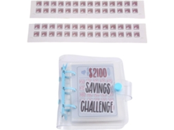 Pasta Desafio De Poupança 2100, Mini Pasta De Orçamento Desafio Poupança Com Envelopes Dinheiro
