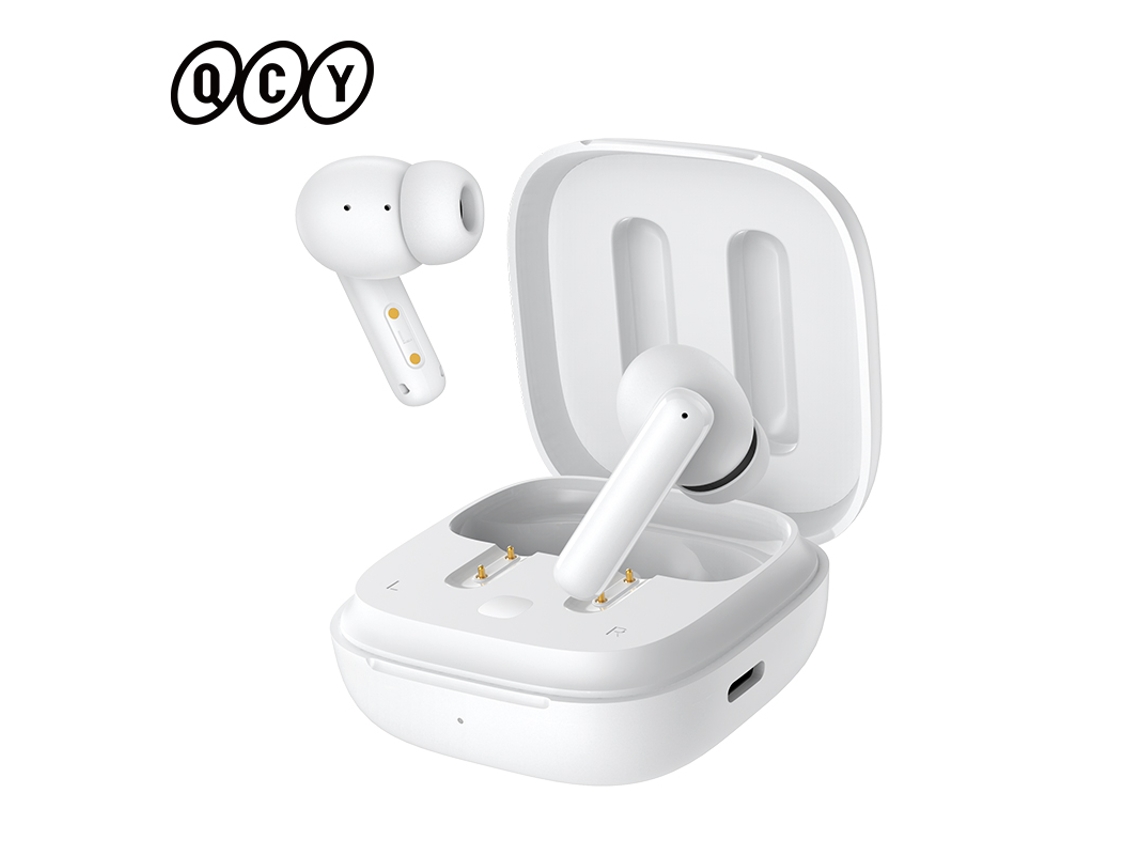 Fones de Ouvido Bluetooth 5.3 MDUG com cancelamento de ruído ativo, microfone, baixa latência e 30h de bateria (brancos)