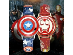 Relógio infantil de quartzo com tema dos Vingadores da Marvel e capa flip, presente para bicicleta elétrica Ly